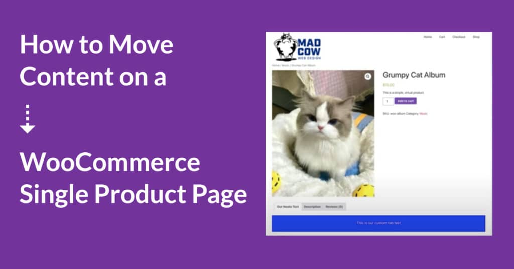 Text reads: How to move content on a WooCommerce product page