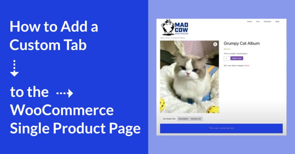 Text reads: How to add a custom tab to the WooCommerce Single Product Page